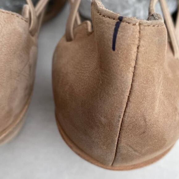 Eileen Fisher Nikki Women Earth Tan Leather Peep Toe Stacked Heeled Sandals 7 - Picture 8 of 11